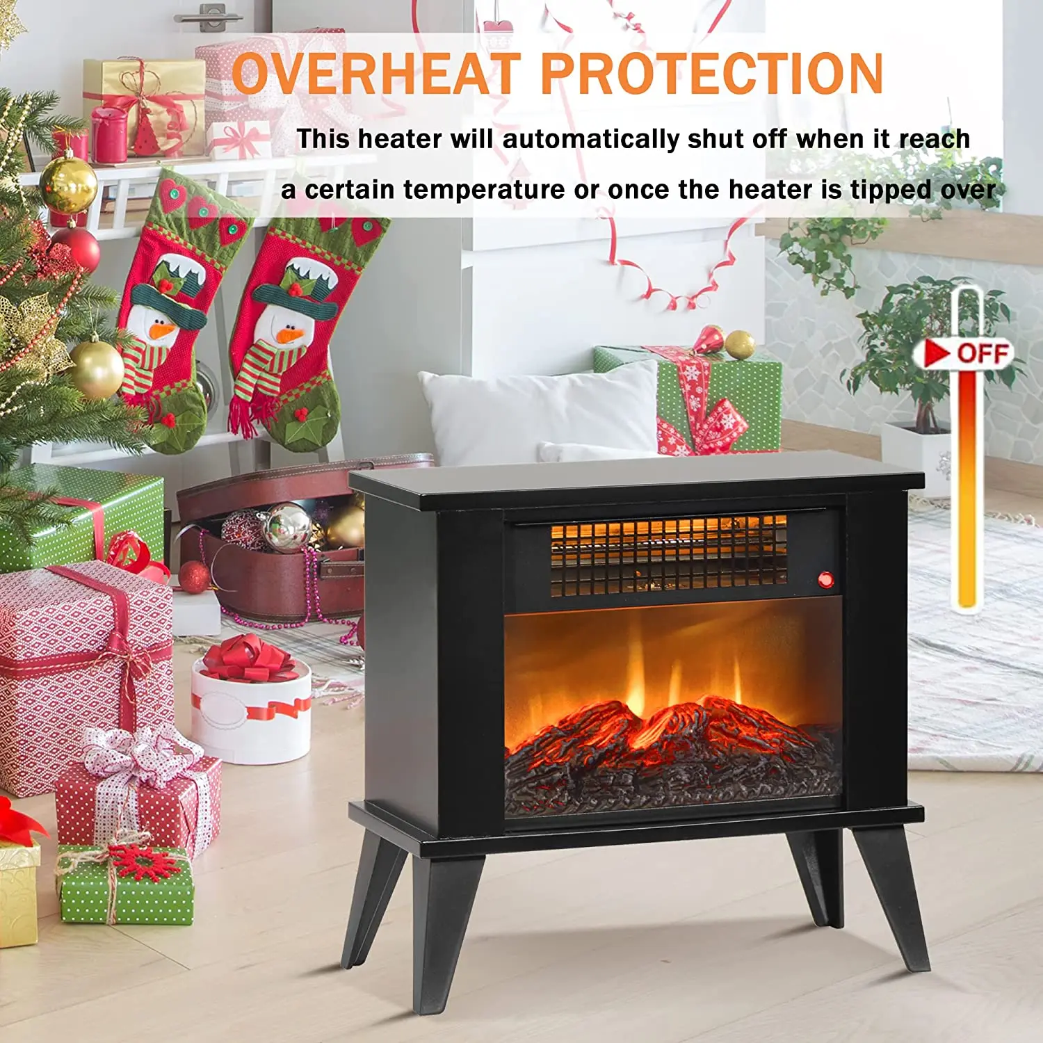 hot selling Elegant Infrared Decor Flame Indoor 1000W Artificial Electric Fireplace with Legs