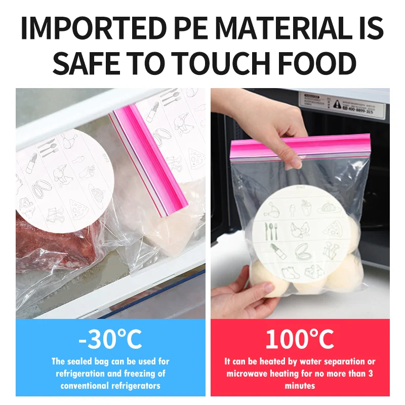 YURUI Factory Food Grade Ldpe Cartoon Double Track Slider Freezer Printed Cute Airtight Zip Lock Food Storage Custom Zipper Bag