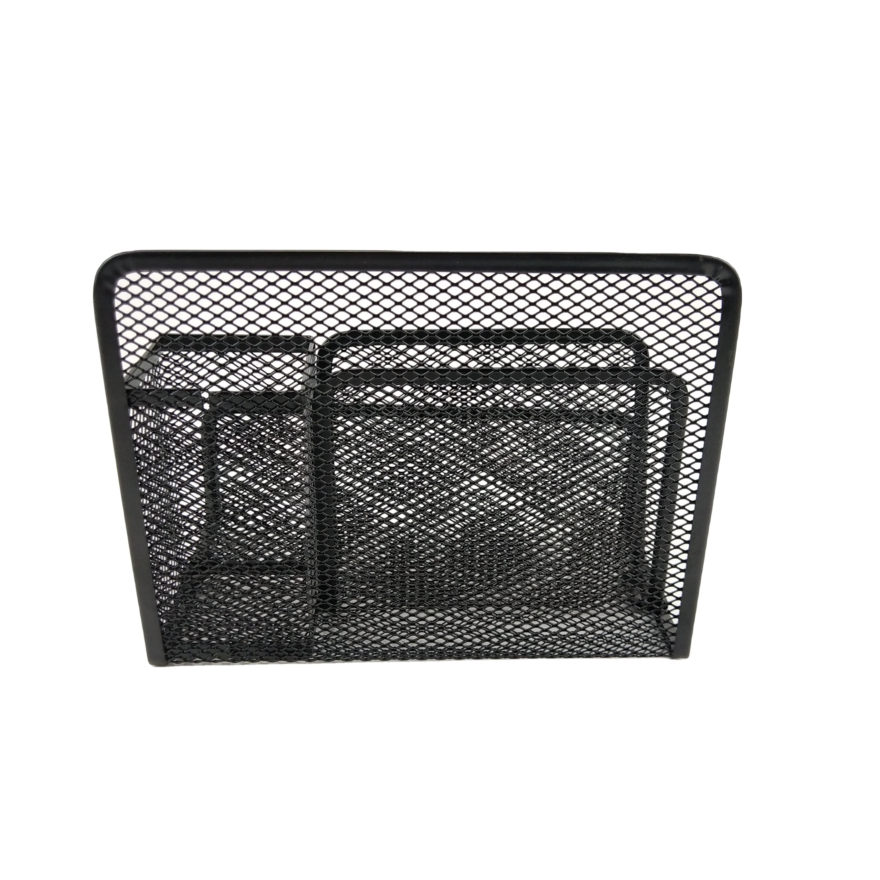Black Metal Mesh Letter Holder Letter Sorter Storage Office Accessories Desk Organizer Office Supply Mail Holder with Pen Holder