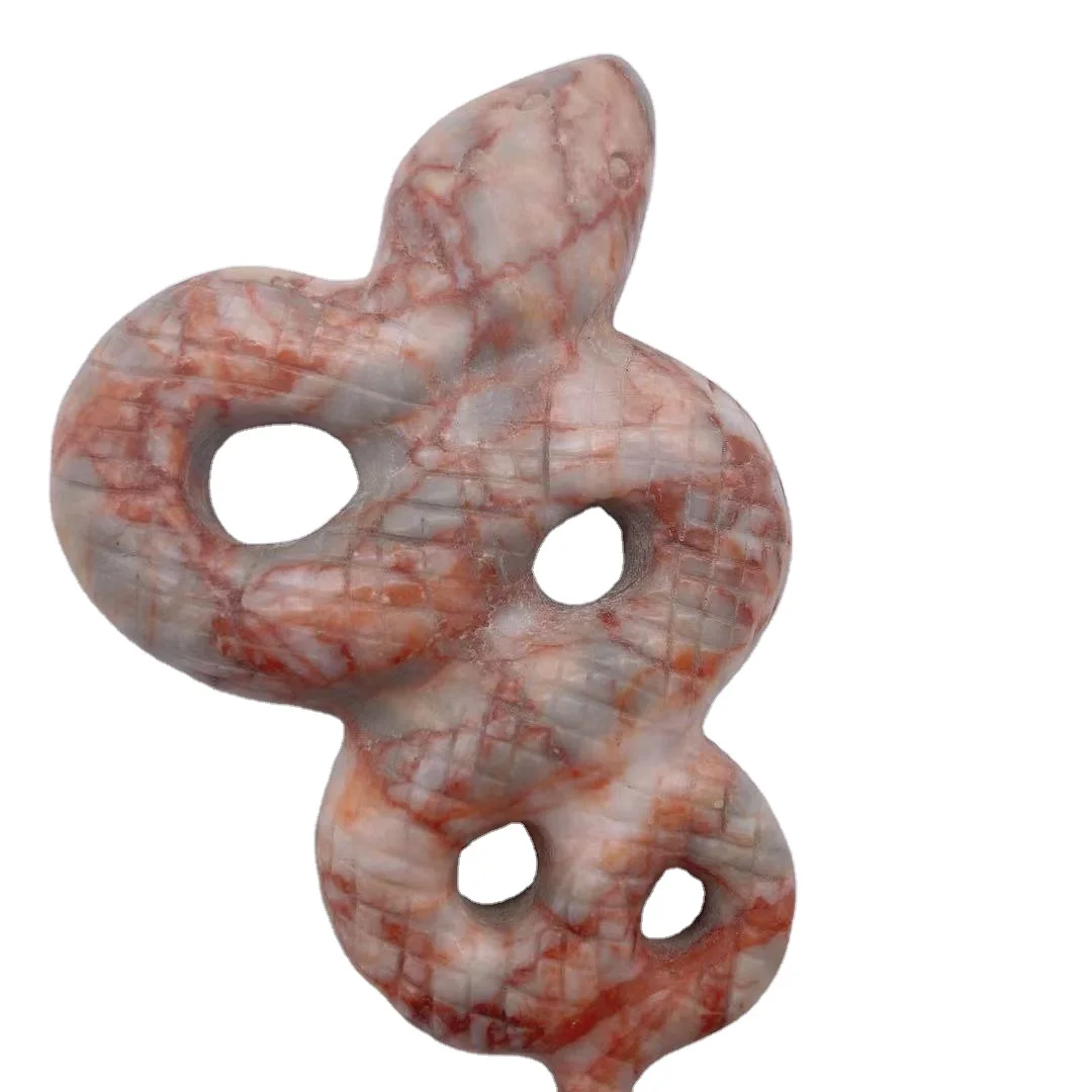 Carved Natural Green Aventurine Semi Precious Cobra Snake Shaped Jade Animal Stone Carving For Halloween Decoration