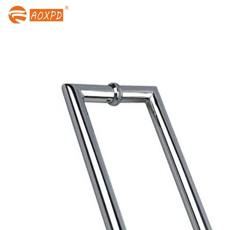 New Chinese Style Bathroom Glass Door Handle Stainless Steel Handle Back to Back Glass Door Handle