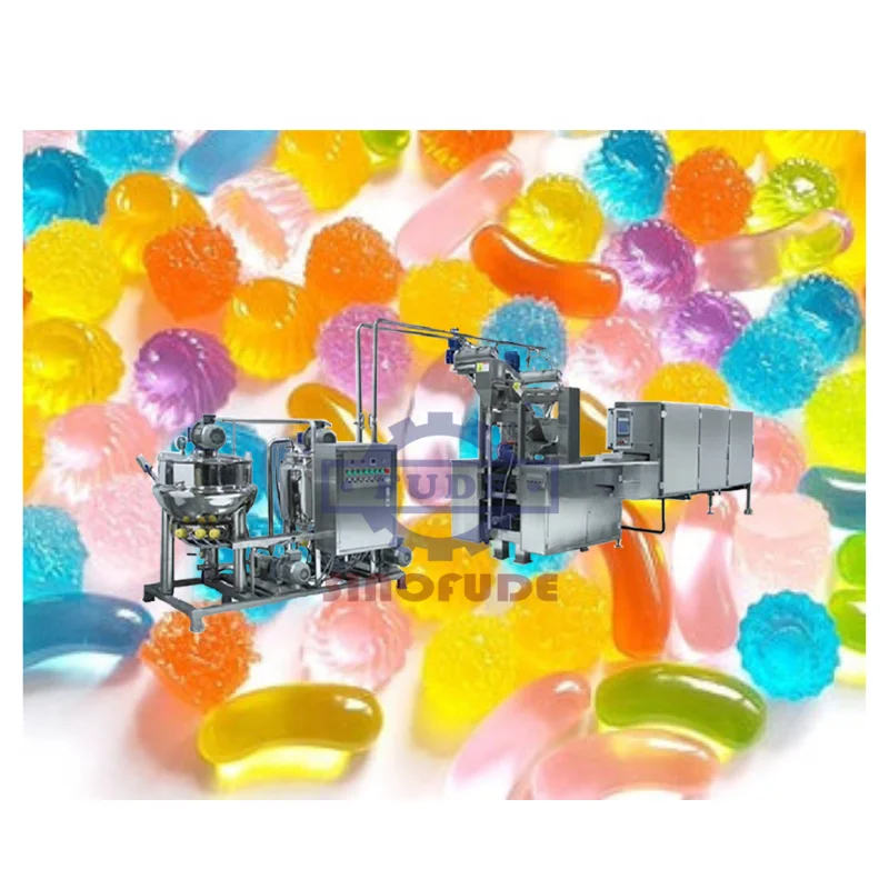 Sinofude high capacity industrial gummy worms gummy bear production line for candy manufacture