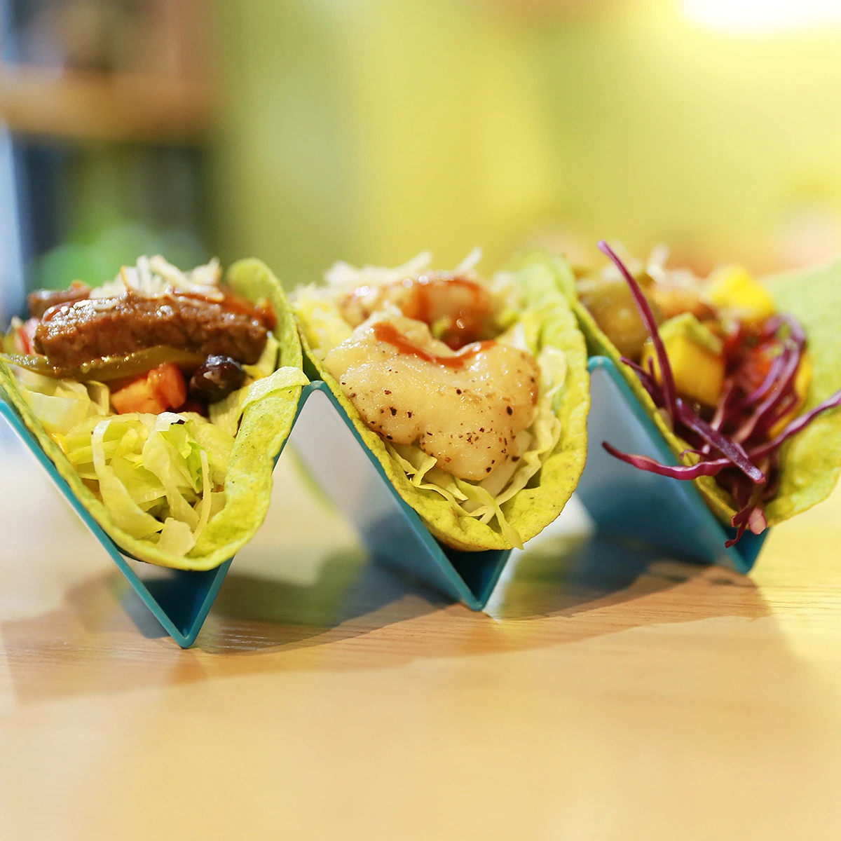 
Food grade plastic taco trays stand Tray dishwasher and microwave oven available taco holder 