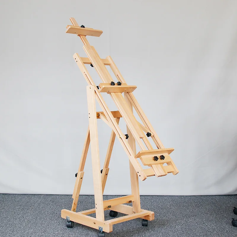 Bomeijia Large Beech Wood Different Angle Adjustable Easel Stand Studio Easel For Artist Painting Display Art Supplies