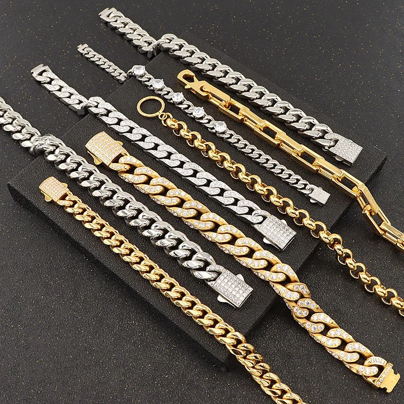 8 мм 10 12 14 16 18K табличка или Bijoux De Mode En Acier неоксицируемый Chaine хип-хоп Cubain cullier
