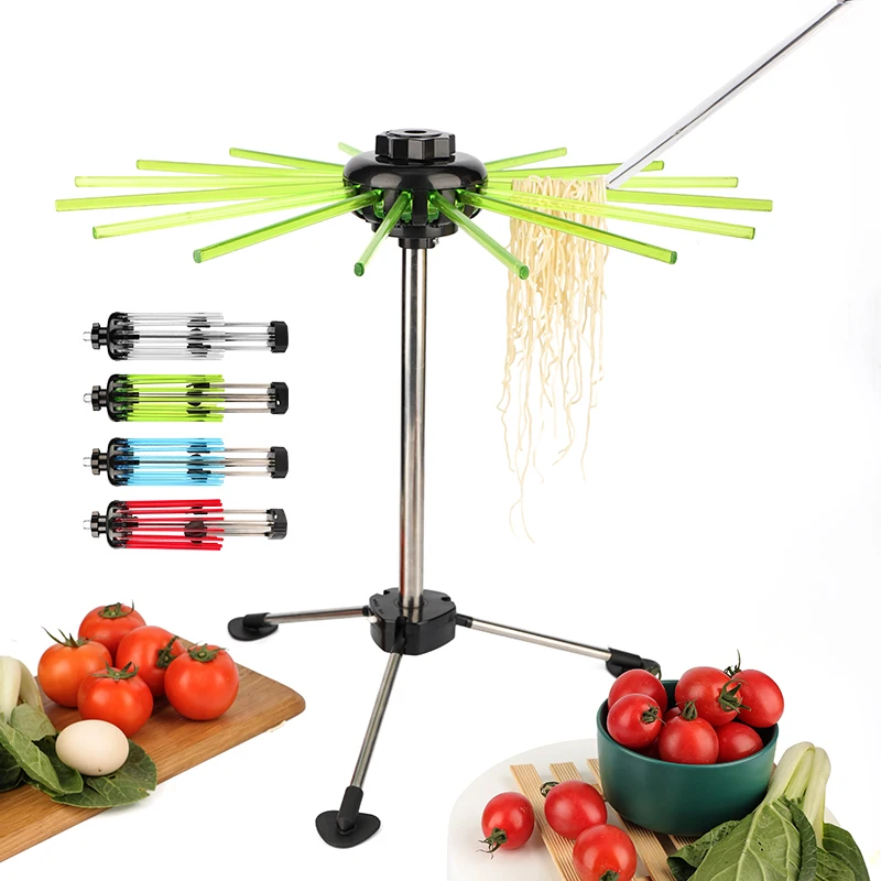 Top Grade ABS Collapsible Pasta Drying Rack Noodle Stand with 16 Arms Handles