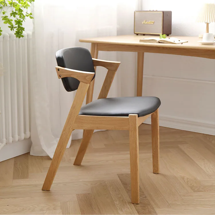 Cafe Restaurant Kitchen PU Fuax Leather Dining Side Back Desk Chair Mid-Century Modern Comfortable Upolstered Cushion Seat chair