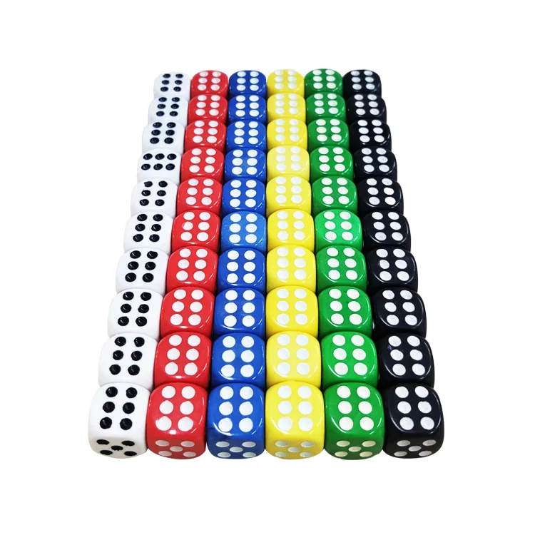 W 16mm custom square plastic dice board game casino accessories resin material polyhedron