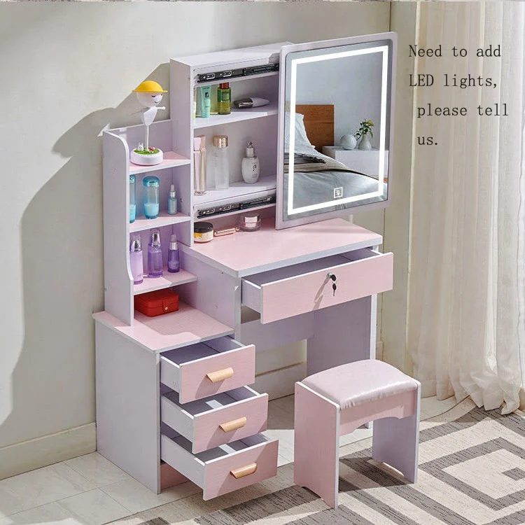 2021 luxury Mirrored Dressing Table Set bedroom dresser and drawer