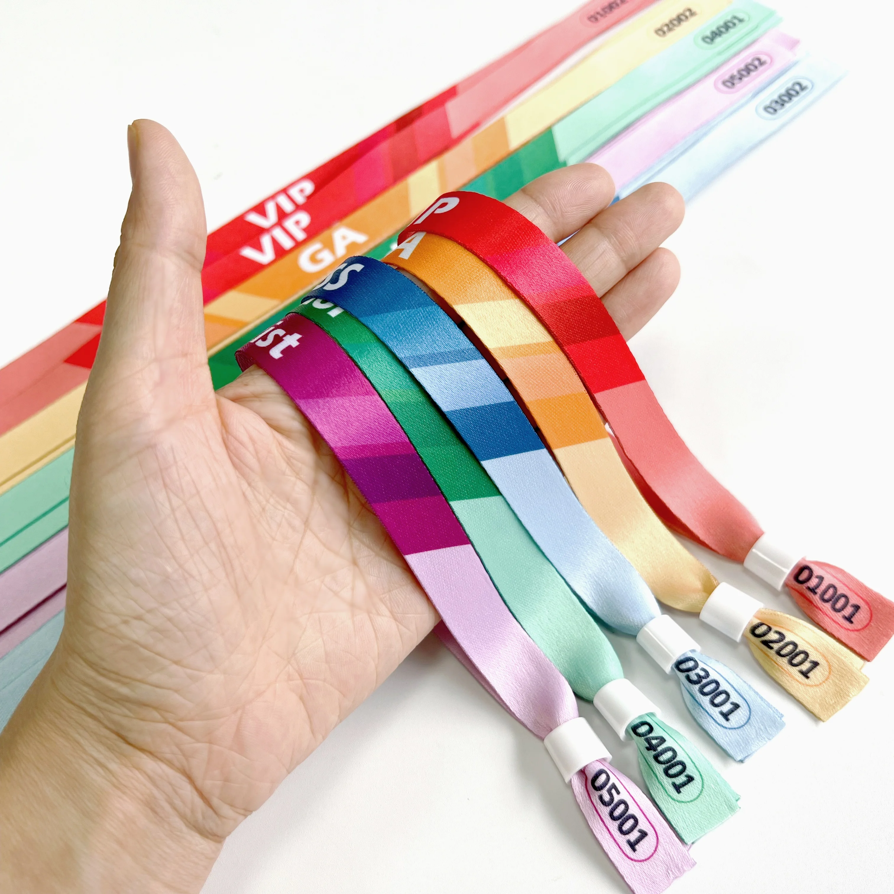 Festival fabric wristband with party logo custom print/laser unique numbered wristbands with clasp for sale