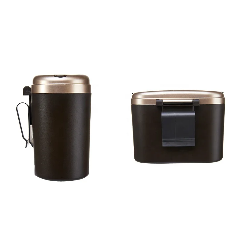0.8L Car Trash Can  Mini Auto Car Vehicle Garbage Rubbish Bin Dust With Double Cover Trash Rubbish Can