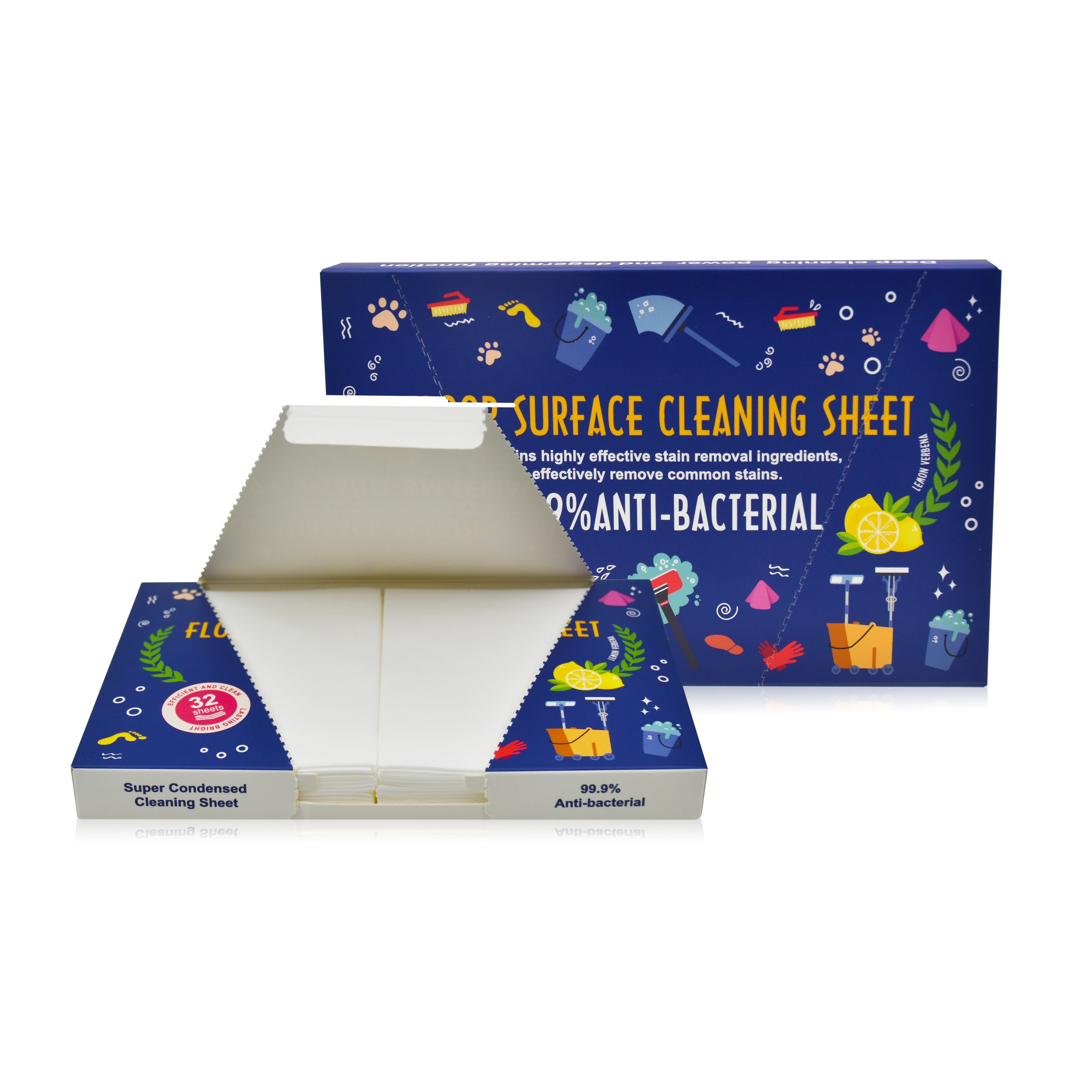 Magic all purpose cleaner detergent foreign custom label  wood and ceramic tile surface care cleaning sheets