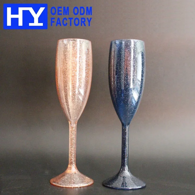 
Unbreakable 6oz Custom Logo Polycarbonate Plastic Champagne Flute Glasses 