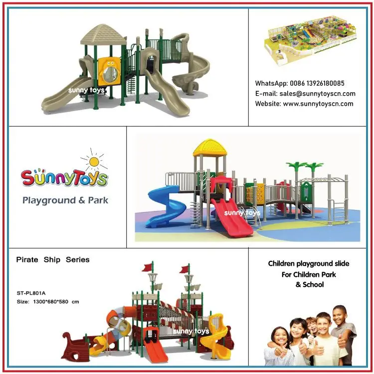 Kids playground outdoor pirate ship kindergarten gymnastics game set plastic playground slide