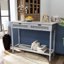 Европейский боковой столик в стиле ретро с выдвижным ящиком, нижняя книжная полка, консольный стол