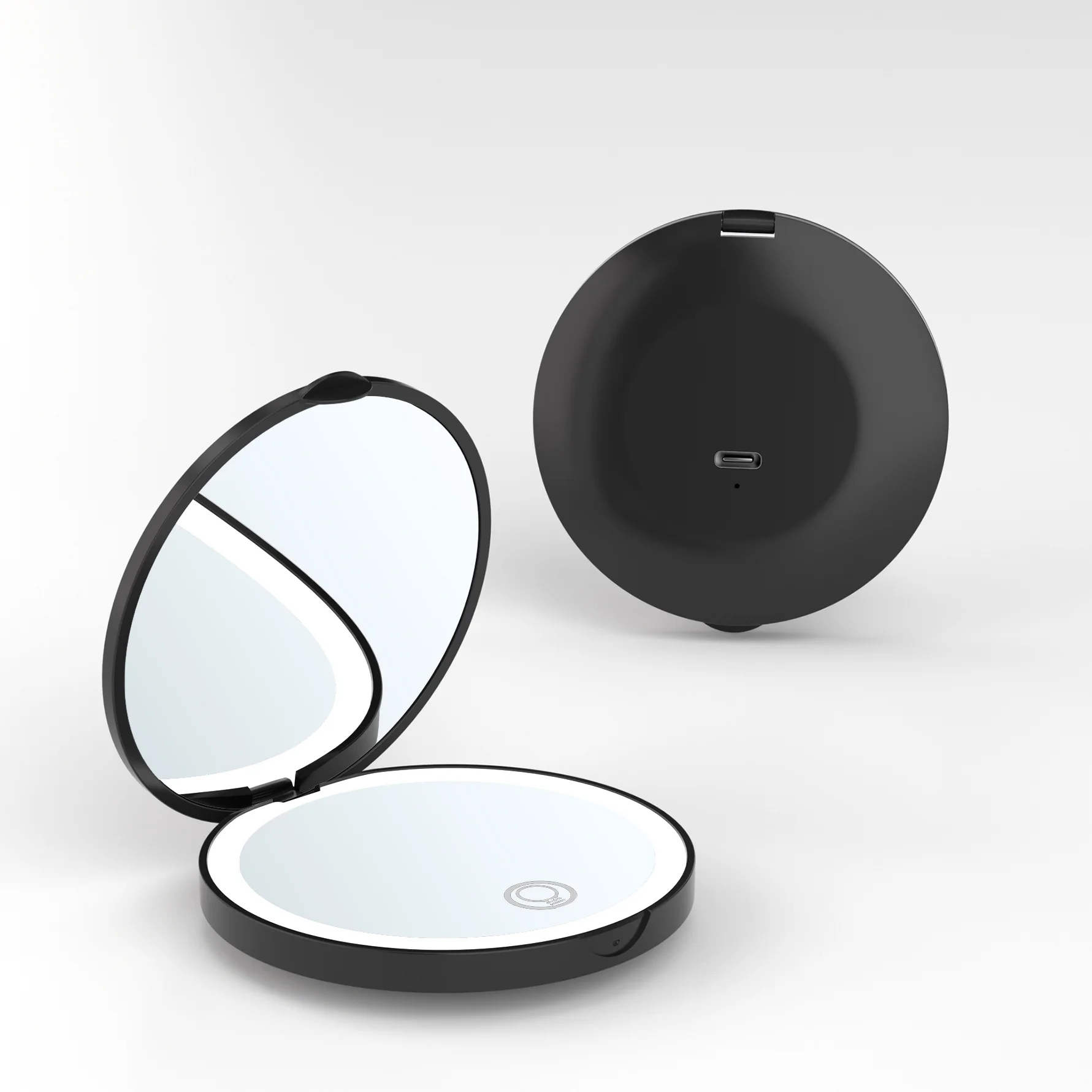 Portable Desktop Ladies Rectangle Table Folding Light Small Mirror With Magnification Rechargeable Portable Led Makeup Mirror