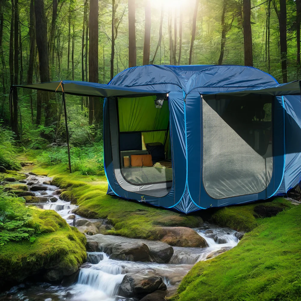 Universal SUV Camping Tent Spacious Waterproof Car Awning 4-6 People Easy Setup Backpacking Traveling Hiking Outdoors