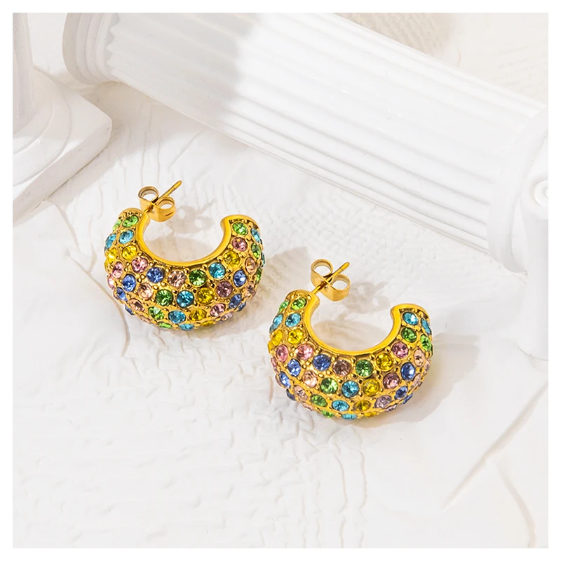 Trendy Style Earrings Stud Earring Set Wholesale Stainless Steel  Pearl 18K Gold Plated Stud Earrings