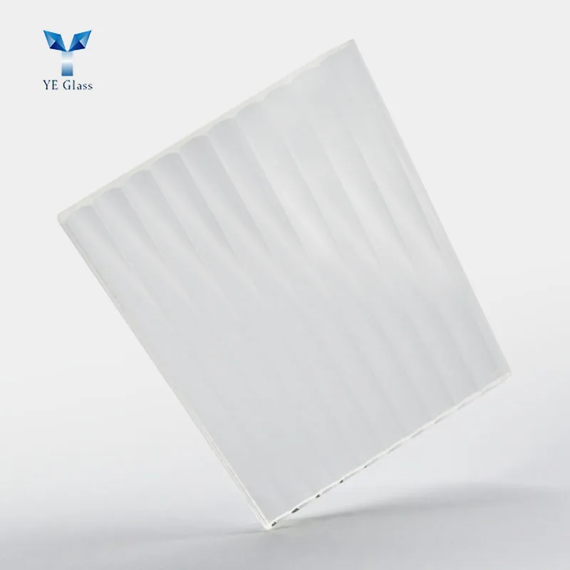 Size Extra Clear Fluted Pattern Tempered Glass Customized Decorative Glass Flat Modern Hotel Solid