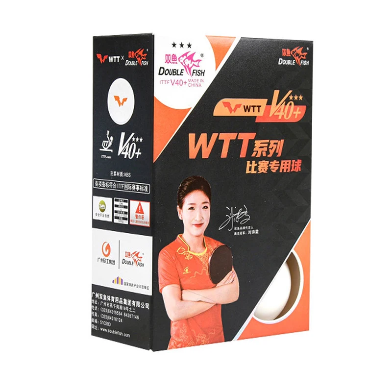Двойная рыба WTT ITTF одобренные пинг-понг Мячи V40 + 3 звезды мячи для настольного тенниса
