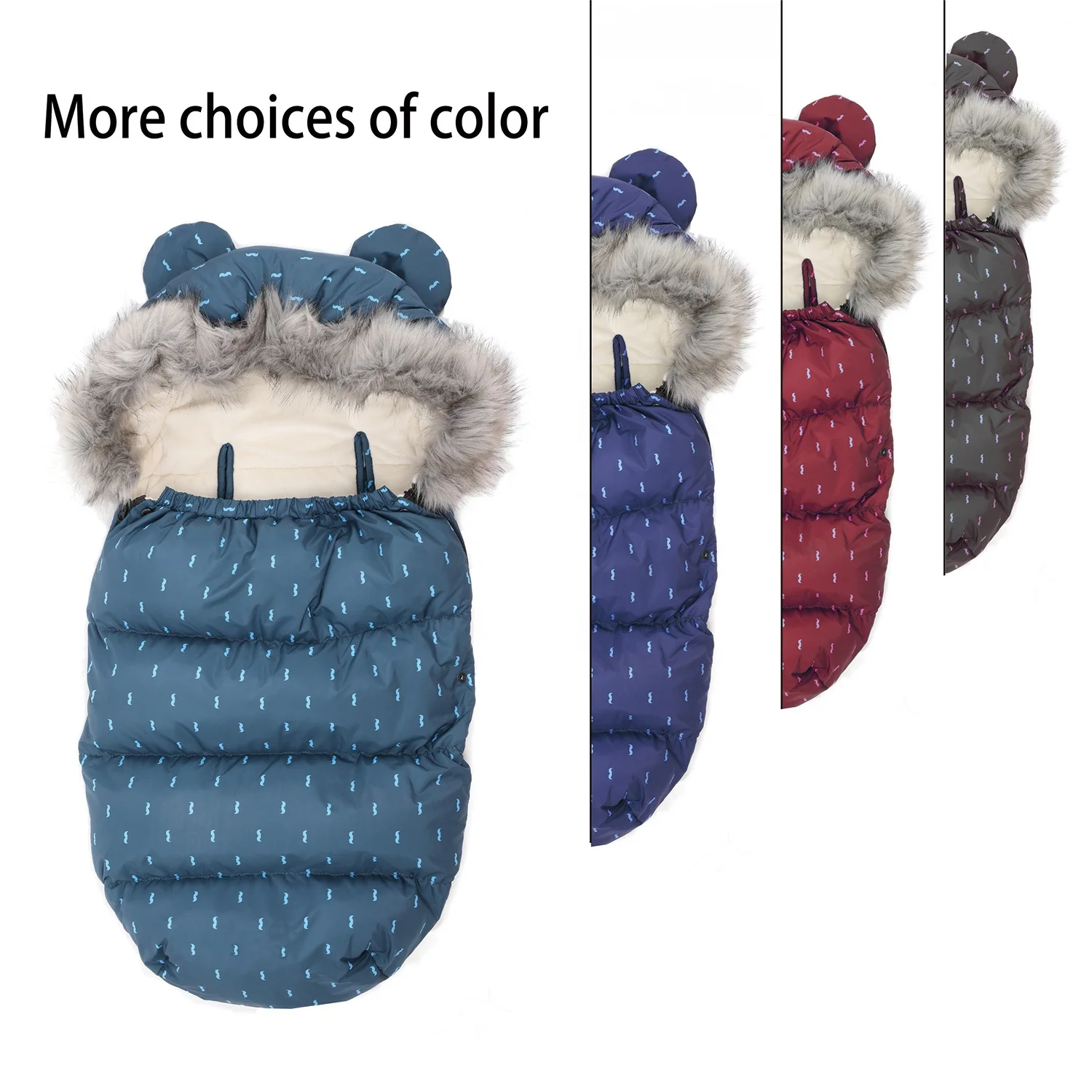 Customized Outdoor Envelope Organic Down Cotton Breathable Newborn Baby Winter Warm Stroller Sleeping Bags for Camping Travel