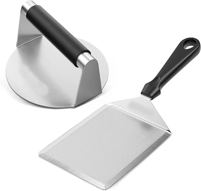 5.8 Inch Stainless Steel Metal BBQ Grill Spatula Tool set Barbecue Grills Accessories Tools Utensils Burger Smasher For Outdoor