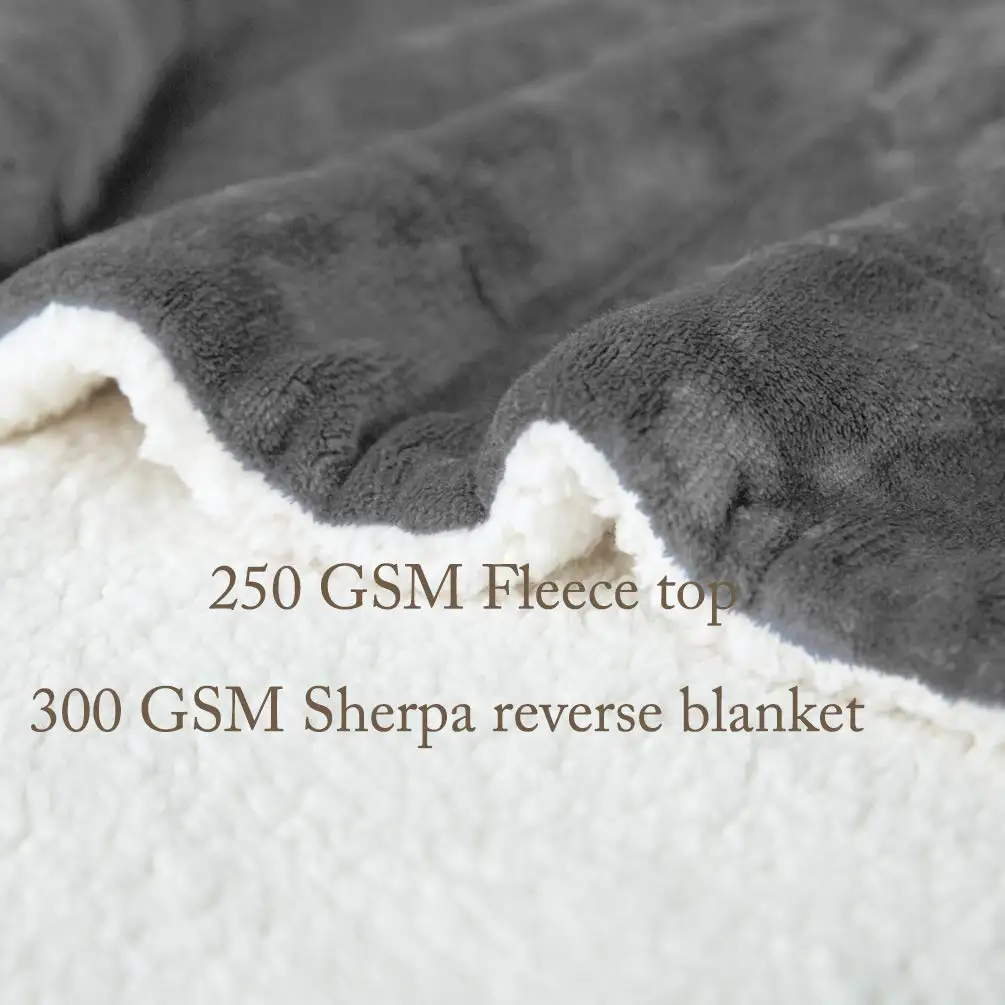 Plush Sherpa Fleece Blanket Twin Thick Warm Blanket for Winter