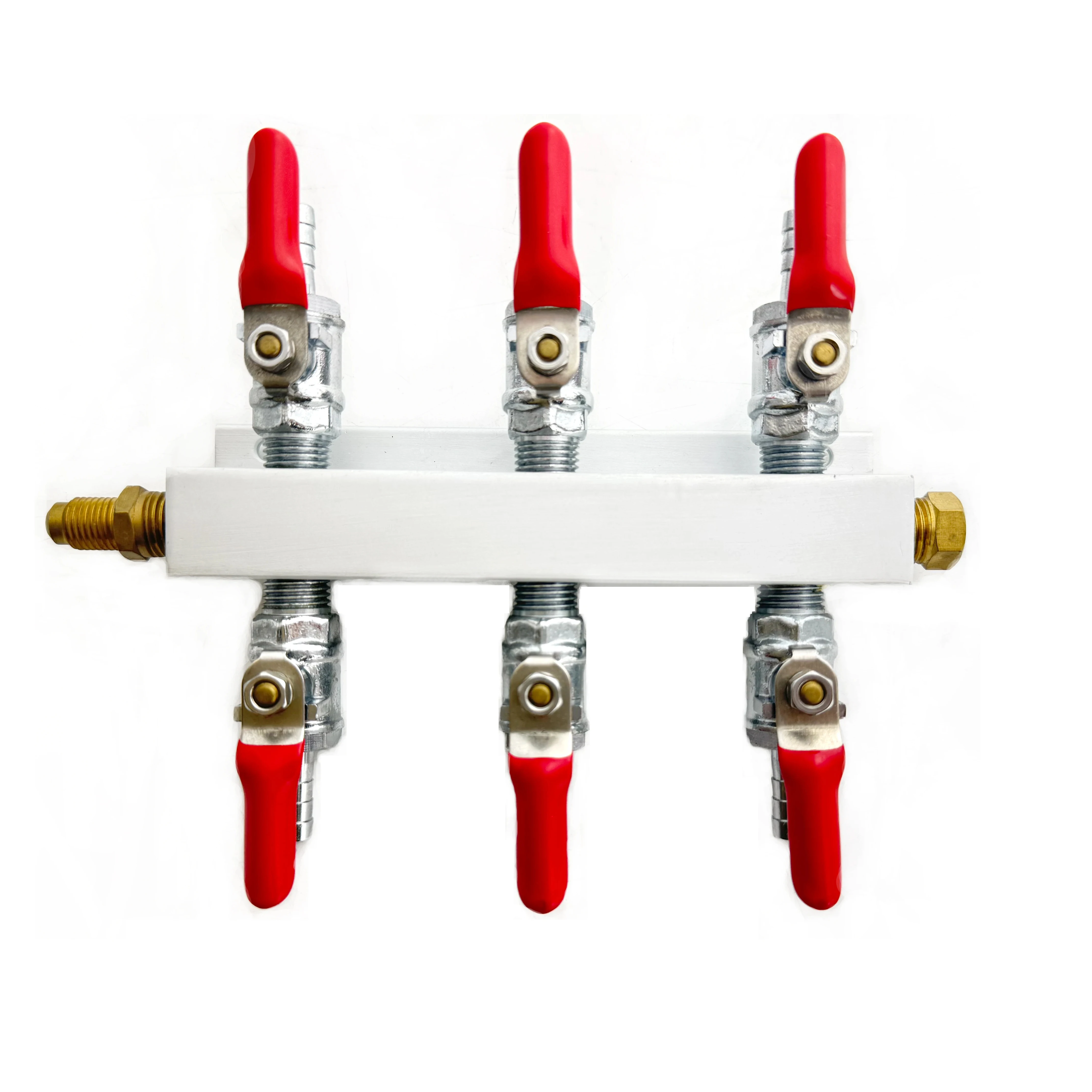 Двухнаправительный 6-ходовой газовый коллектор Воздухораспределитель СО2 разветвитель 5/16 фитинги для газа с обратным клапаном