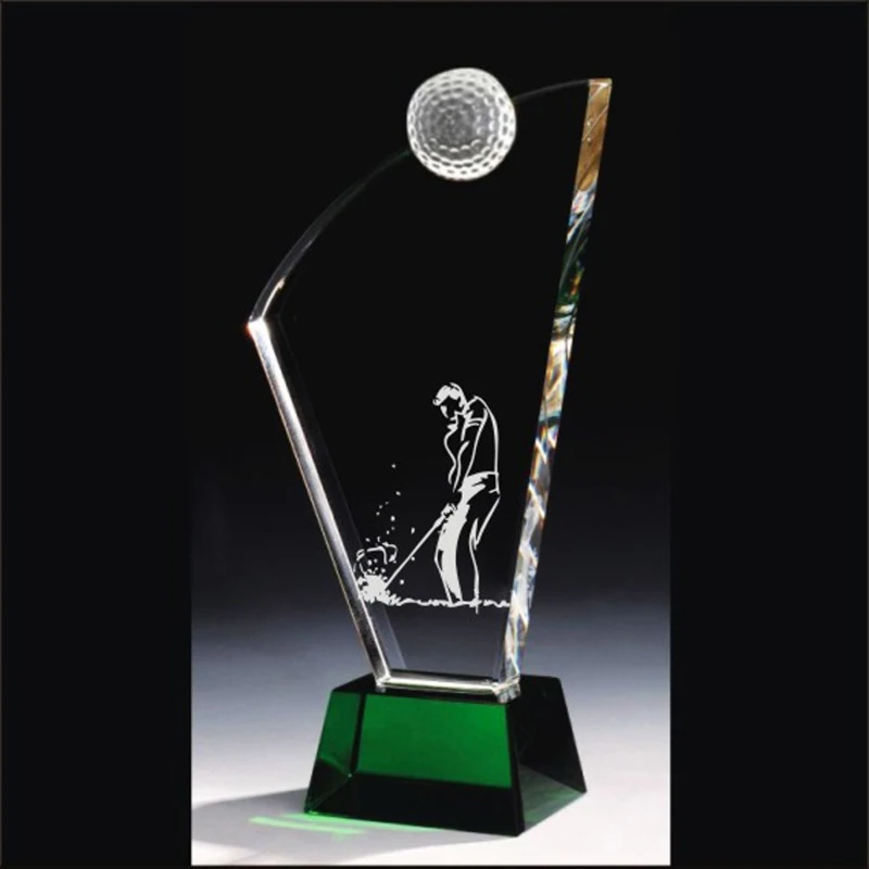 sports events excellent corporate award printing crystal glass plaque