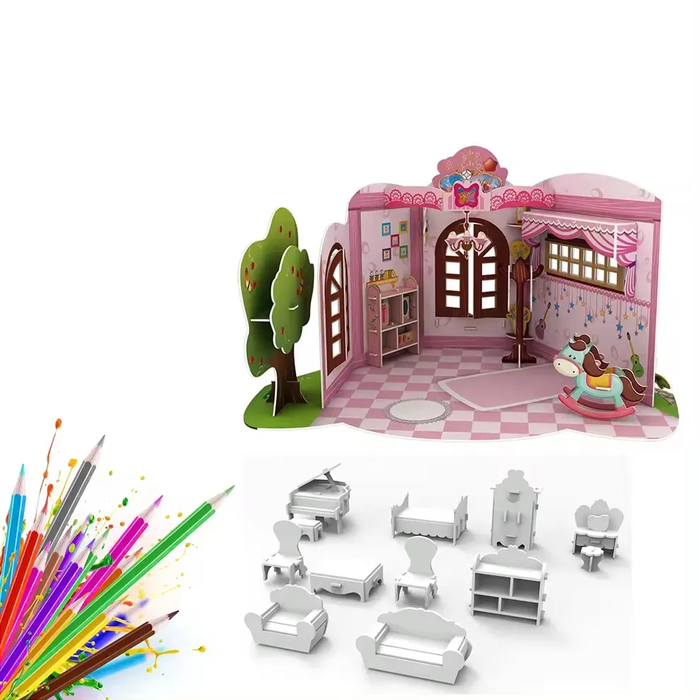 Картон Doodle игровой набор Куклы спальня дом игрушки для детей