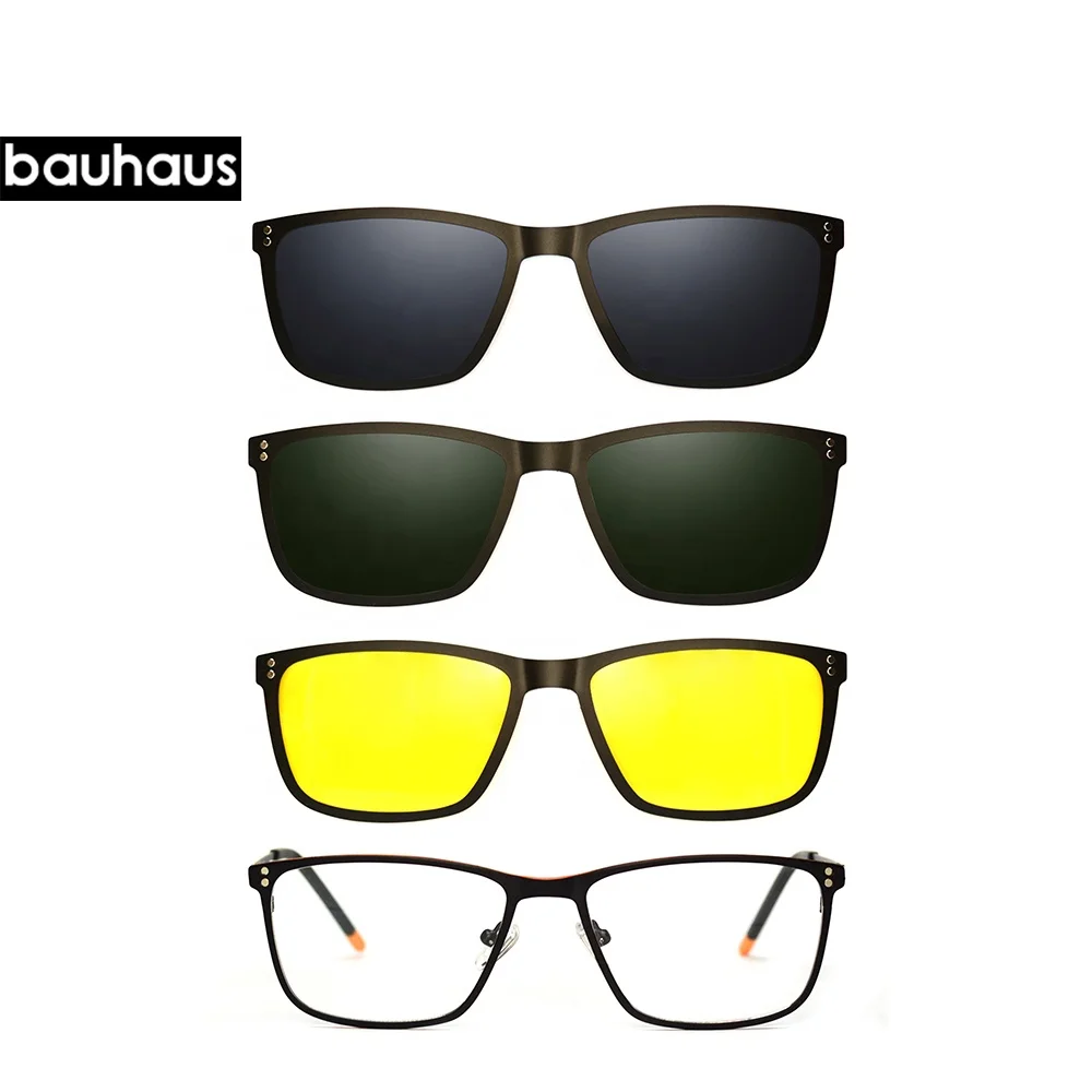 TRCM82 High Quality Custom Polarized UV400 Clip on Sunglasses Square Metal Frame