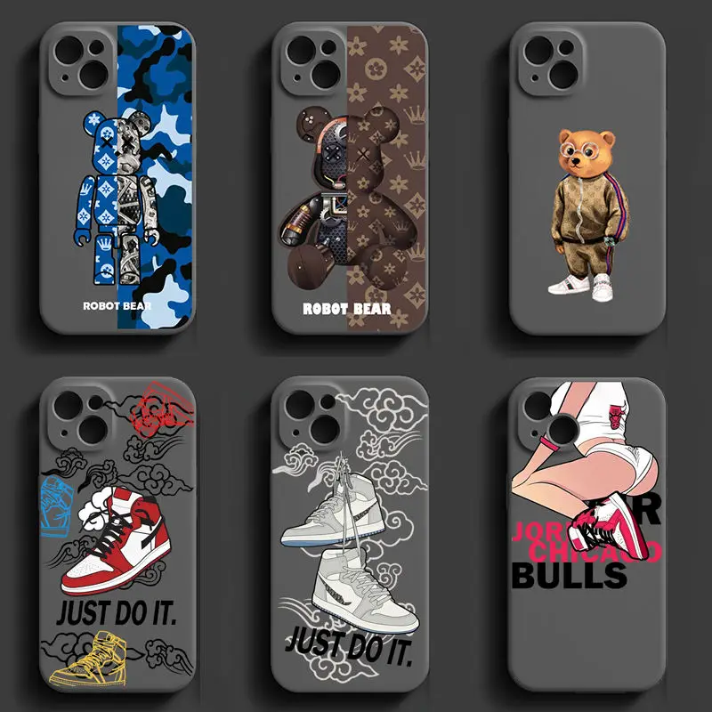 New Design Phone Case for iPhone 15 14 Pro Max 13 12 11 Pro XR X Xs 8 7 Mini Custom LOGO Brand Silicone Cases Back Cover