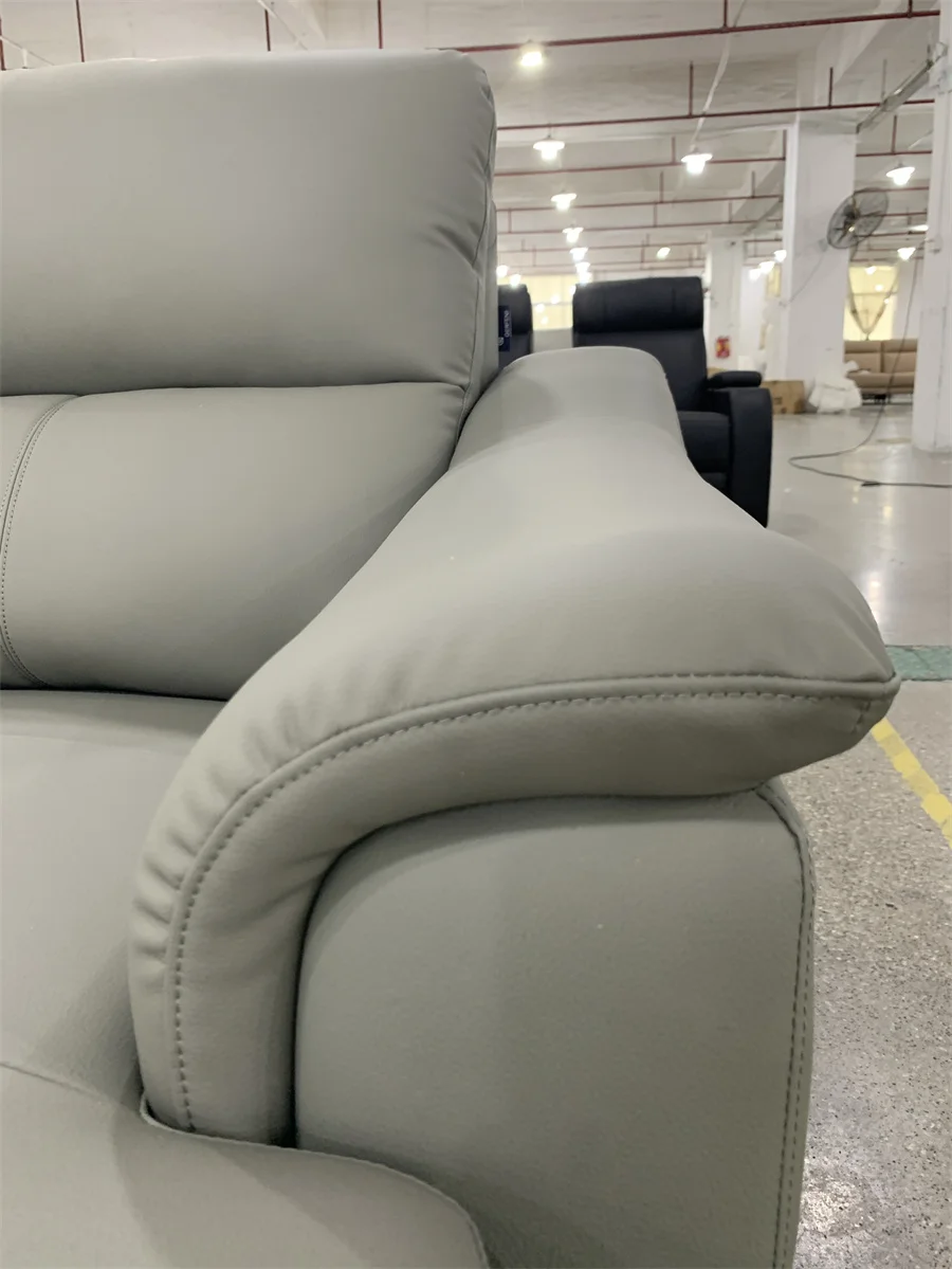 Luxury Modern Gray Couches Sofa Modular Imported Leather Living Room Furniture Lazy Sofa Recliner