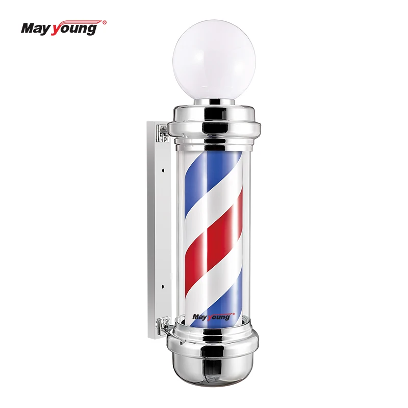 Hair Salon Sign Barber Shop LED Open Sign Waterproof Rotating Barber Pole