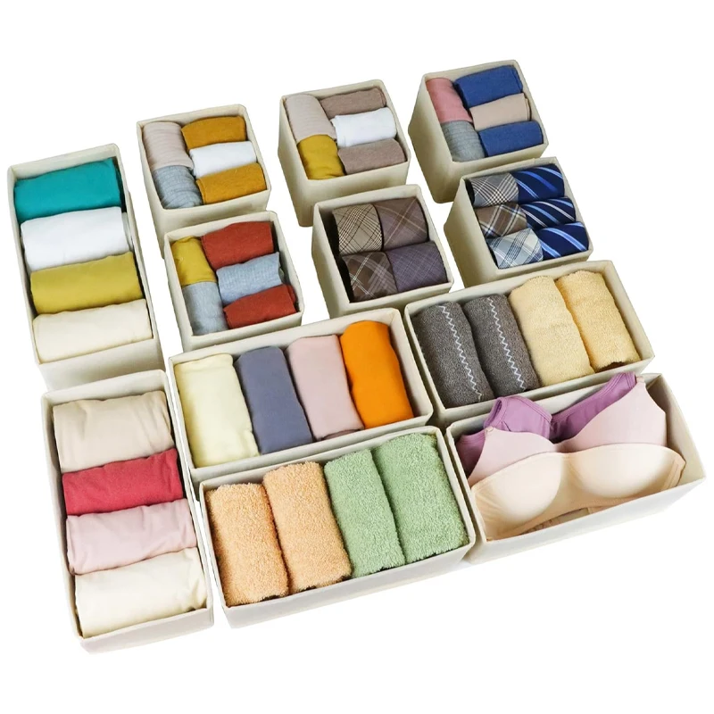 Foldable Cloth Organizer Containers Drawers Non Woven Fabric Closet Cube Clothing Divider Organizer