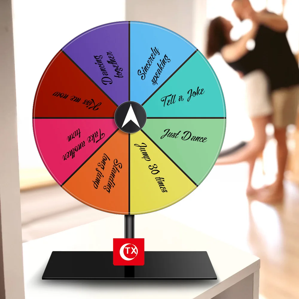 acrylic blank lottery draw raffle party Game entertainment props Mini desktop lucky wheel Color Dry Erase Prize Wheel