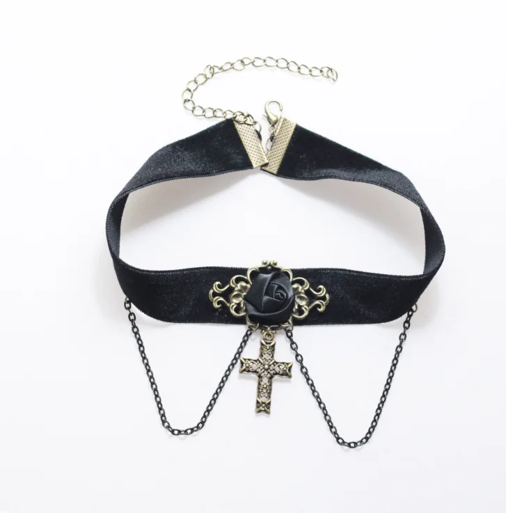 
Best selling creative black necklace female clavicle chain Classic Gothic Lace Choker 