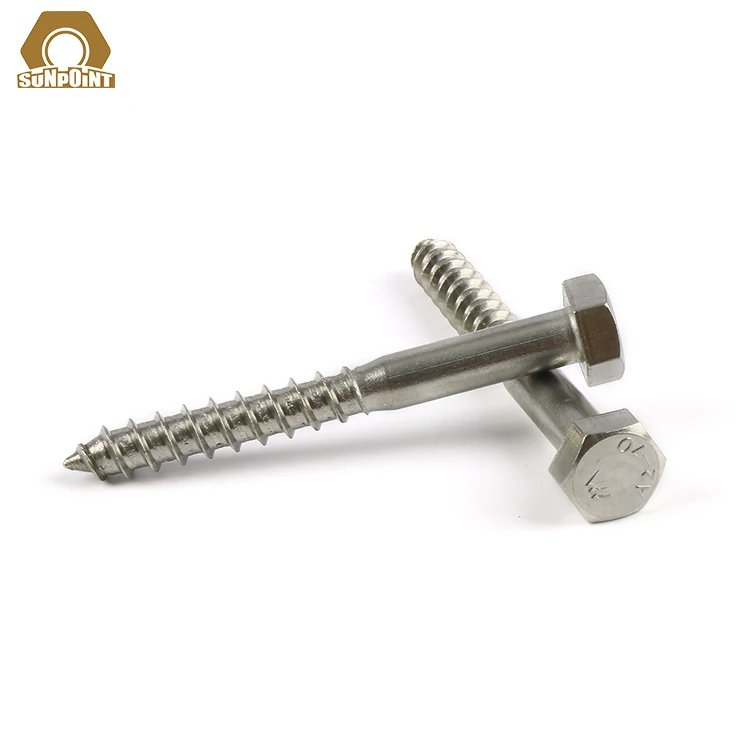 
DIN 571 M6/8 stainless steel hex head wood screws/self-tapping screws for wood 