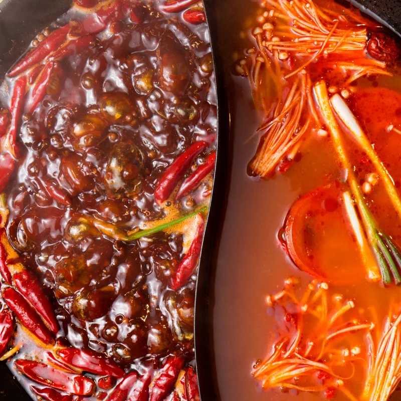 Tomato and clear oil double flavor hot pot base Sichuan clear soup, spicy hot pot, red oil hot pot, spicy flavor seasoning