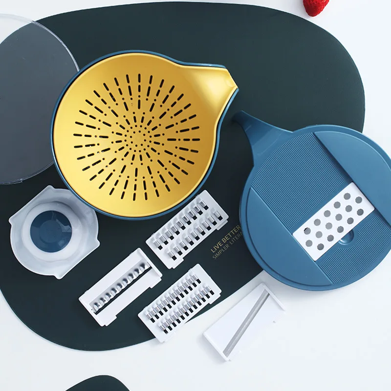 
Adjustable Kitchen Grater Slicer Food Vegetable Cutter Manual Fruits Vegetable Shredder Cutter Slicer with Container 