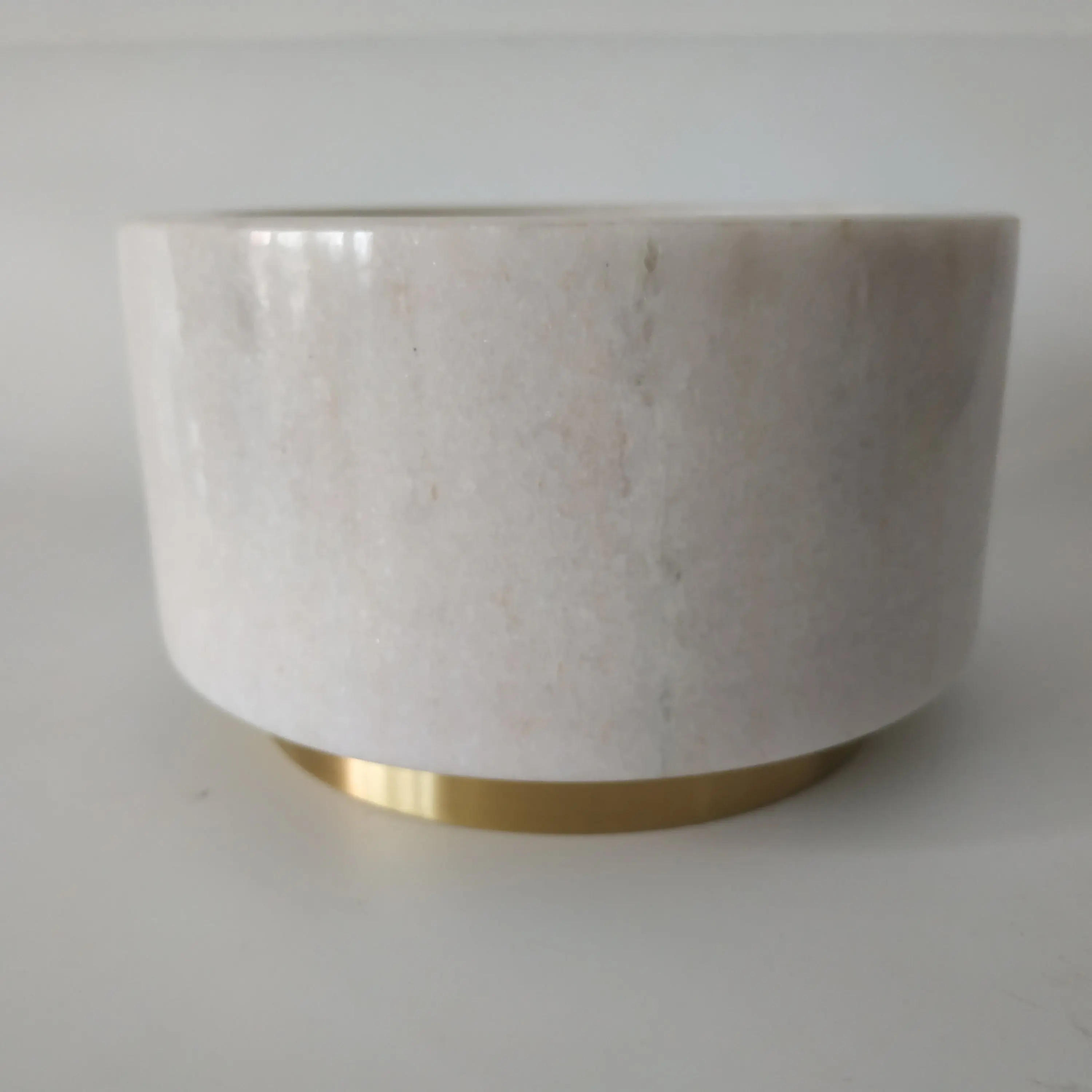 
white Marble Mortar and Pestle with copper base size 14*8 cm 