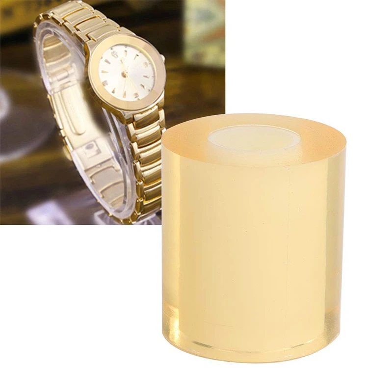 
New Style Gold Colour PVC Film Roll Plastic Clear Self Protection Adhesive Film for Watch 