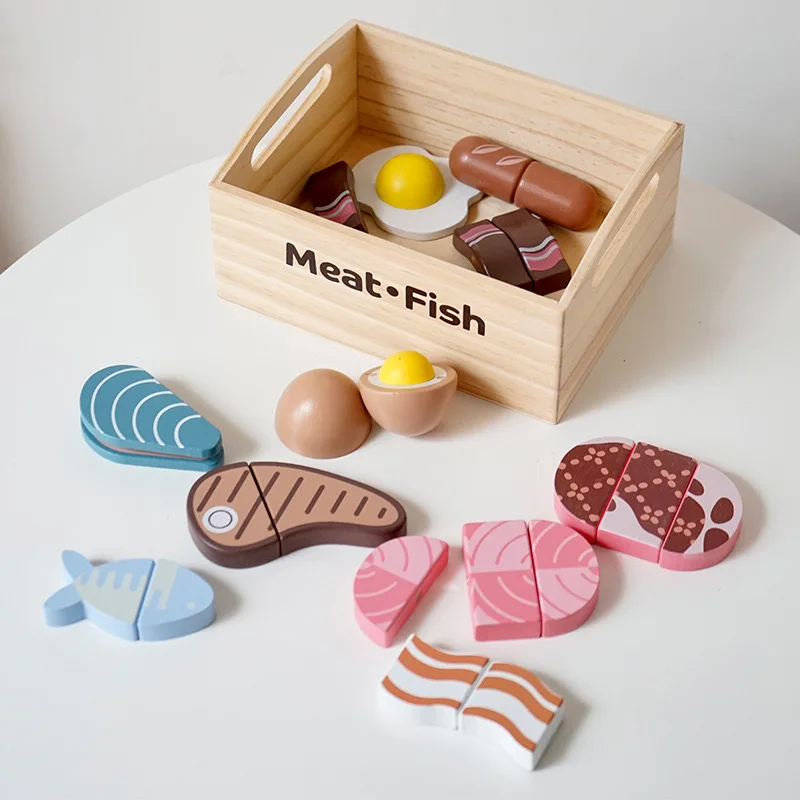 wooden magnetic cutting toy set Kitchen Game Food Toy Mini simulation Kitchen Toys Real Cooking Home Set pretend role play set