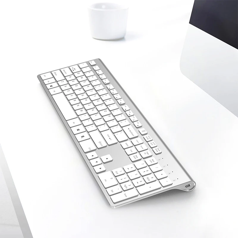 
2021 Keyboard Wireless Rechargeable Full Size Keyboard Spanish/French/Italian/German/English/ Russian Silm for Office 