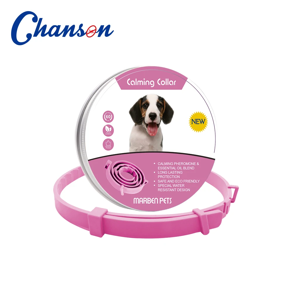 Blue color plant essential oil pet calming collar for dog and cat