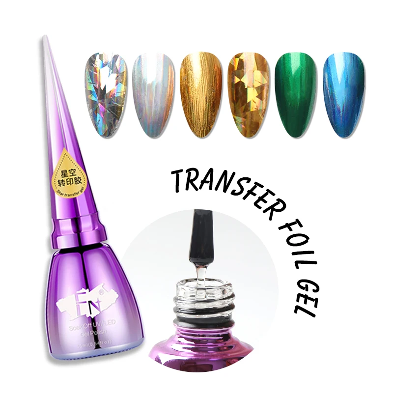 FN OEM Custom Logo 15ml Nail Art Gel Polish UV Led Transfer Foil Film For Nail Gel Polish