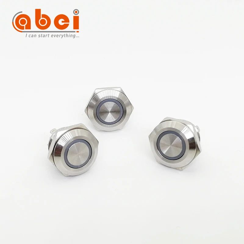 Momentary tact switch 12MM  Metal Push button 6V 12V unlocked switches with ring LED