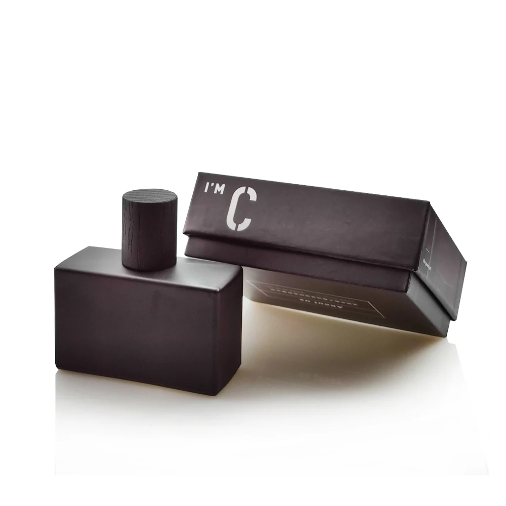 50ml luxury stocked ready to ship matte black parfum bottle with luxurious gold zamac cap black wood plastic cap