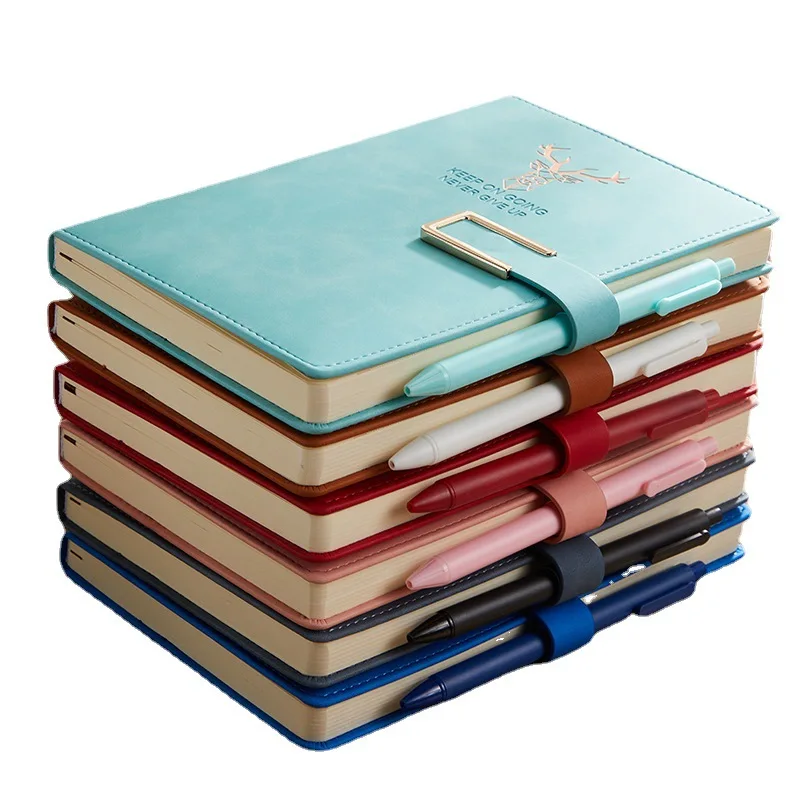 Soododo Business Party Members A5 Notebook Set Thickened Soft Leather Graduation Prize Printed Magnetic Buckle Diary Students