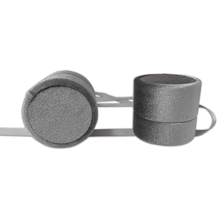 Jewelry Gift Box Bowknot Jewelry Organizer Box Round Corduroy Cloth Necklace Ring Packing Case